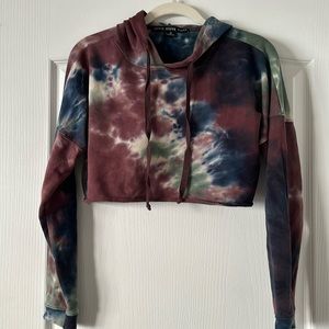 Tie dye cropped hoodie